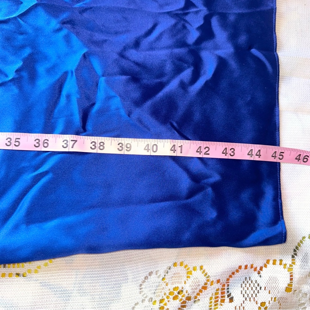 NWT Amanda Uprichard 100% silk royal blue midi dress w side slit, size medium - Picture 16 of 16